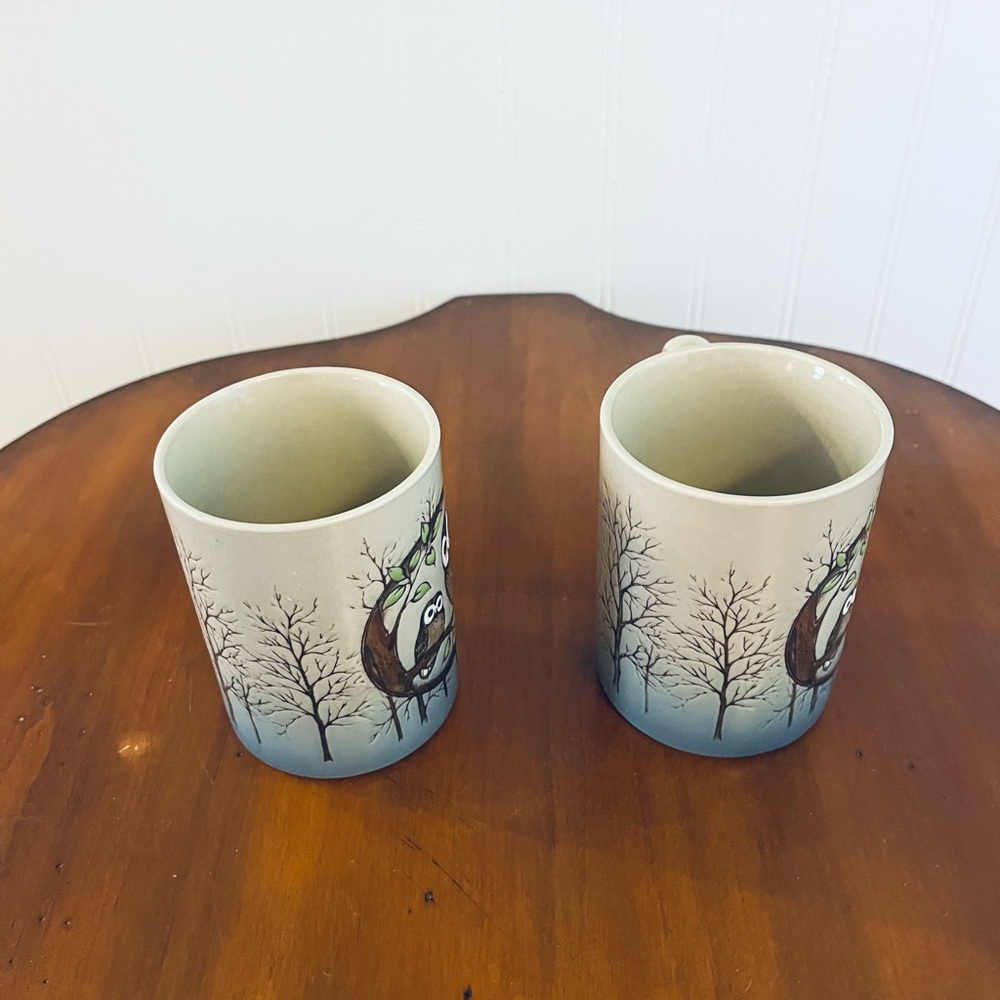Vintage Owl Coffee Mug Cups (2) - Picture 4 of 8